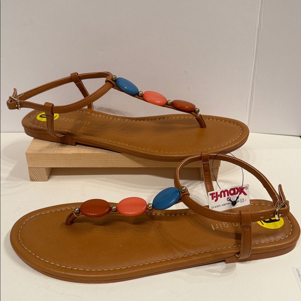 Madden Girl sandals women's camel with stones  NWT-FINAL PRICE!